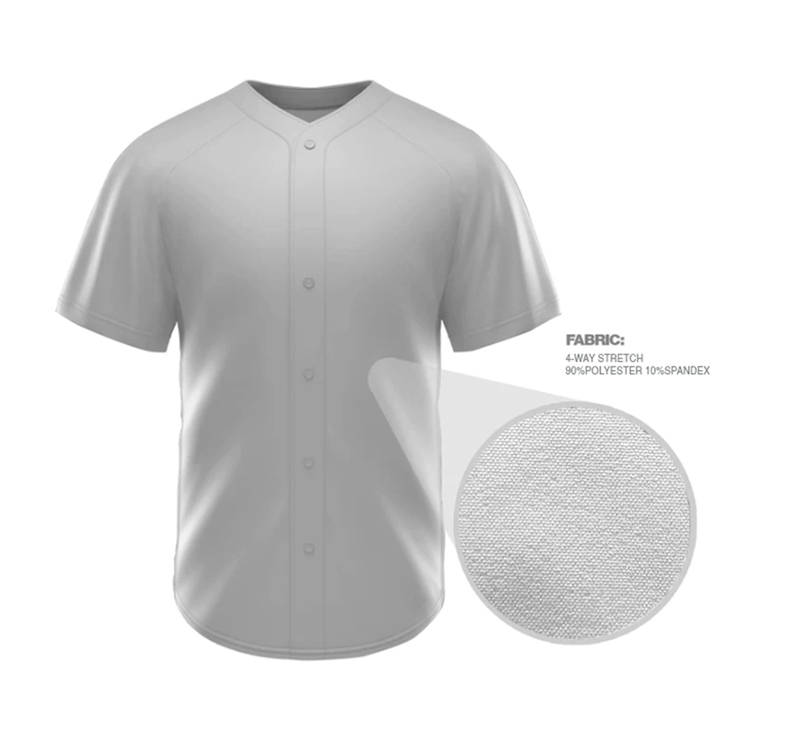 Men's Full Button Custom Baseball Jersey (C/R)