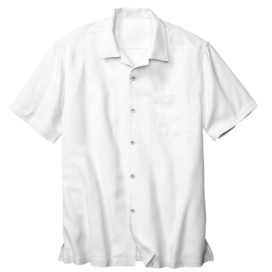 A white bowling shirt