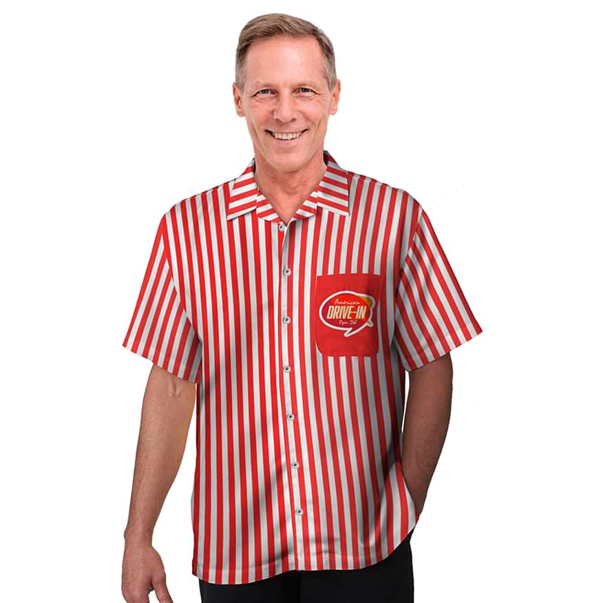 A man wearing a bowling shirt