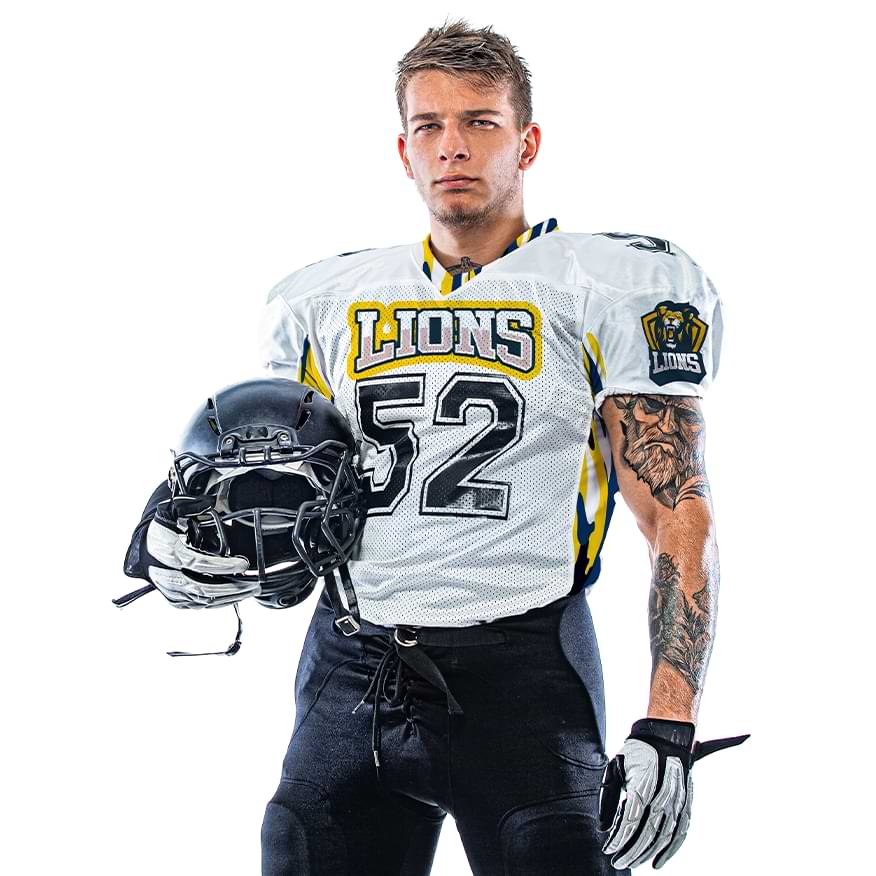 Custom Football Jersey. No upcharges for larger sizes. Full Dye Sublimation YM